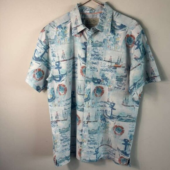 Salt Life Mens Buttoned Printed Fishing Shirt Multicolor Size Medium - Picture 1 of 9